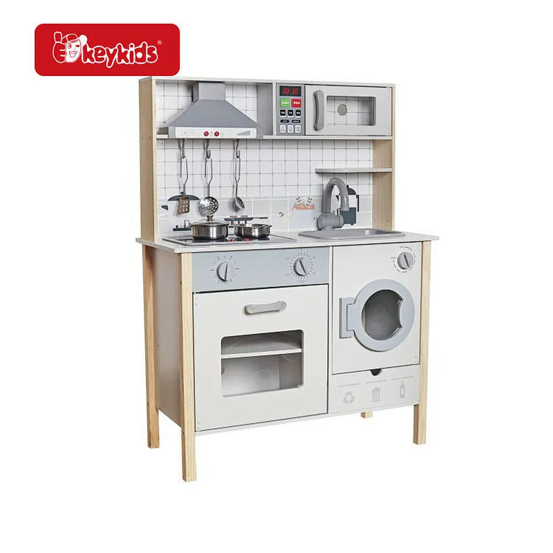 Popular Kids Cooking Play Set Electric Wooden Kitchen Toy With Light Sound W10C824